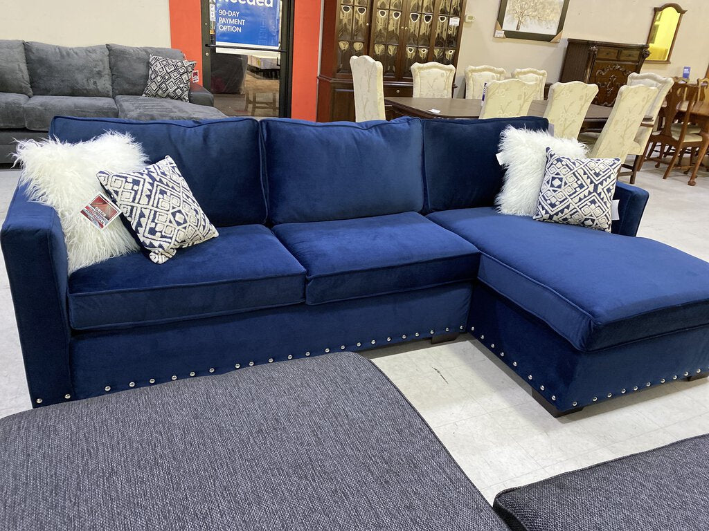 Melon Navy NEW 2pc Sectional 109x58x37 (5456-06)