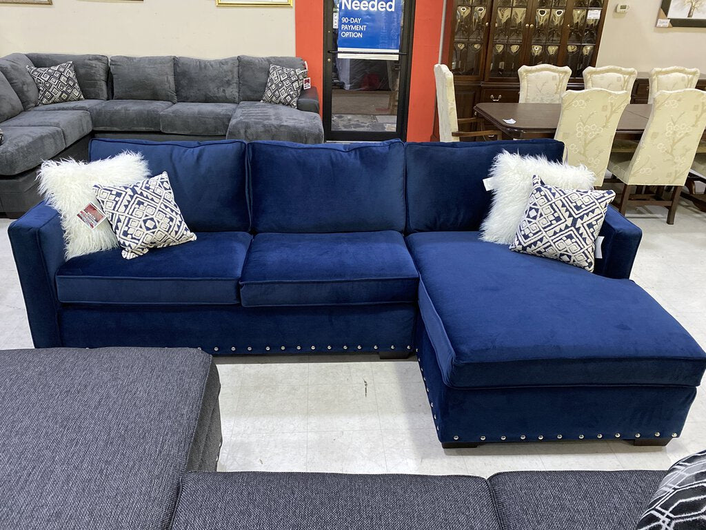 Melon Navy NEW 2pc Sectional 109x58x37 (5456-06)
