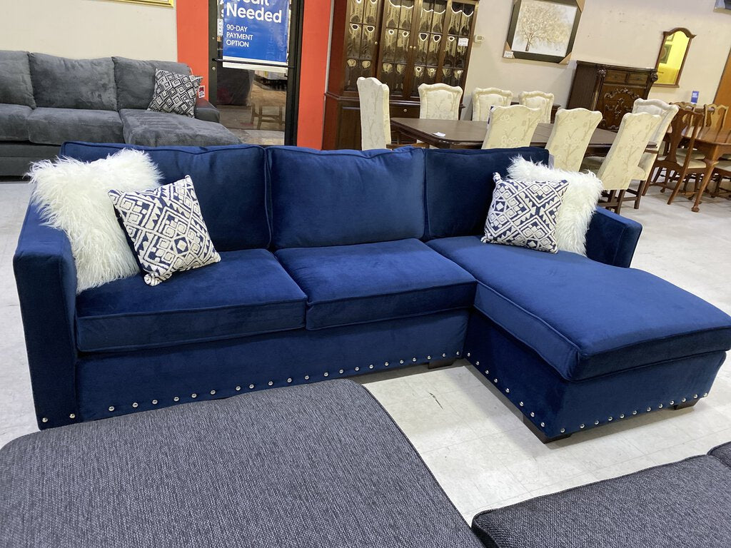 Melon Navy NEW 2pc Sectional 109x58x37 (5456-06)