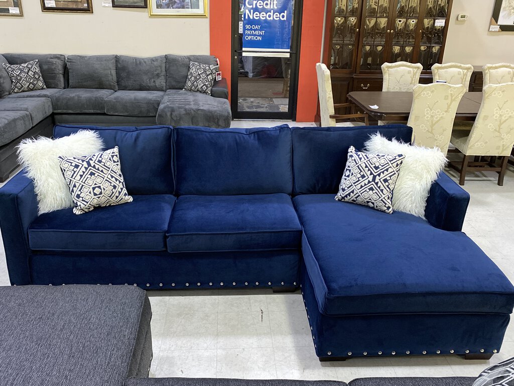Melon Navy NEW 2pc Sectional 109x58x37 (5456-06)