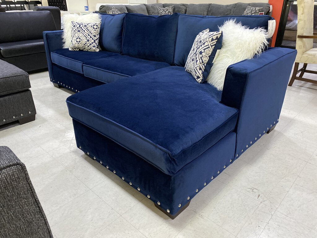 Melon Navy NEW 2pc Sectional 109x58x37 (5456-06)