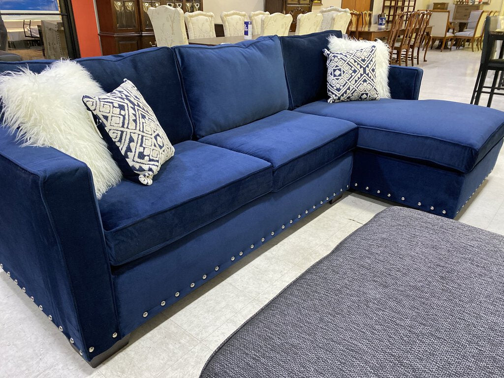 Melon Navy NEW 2pc Sectional 109x58x37 (5456-06)