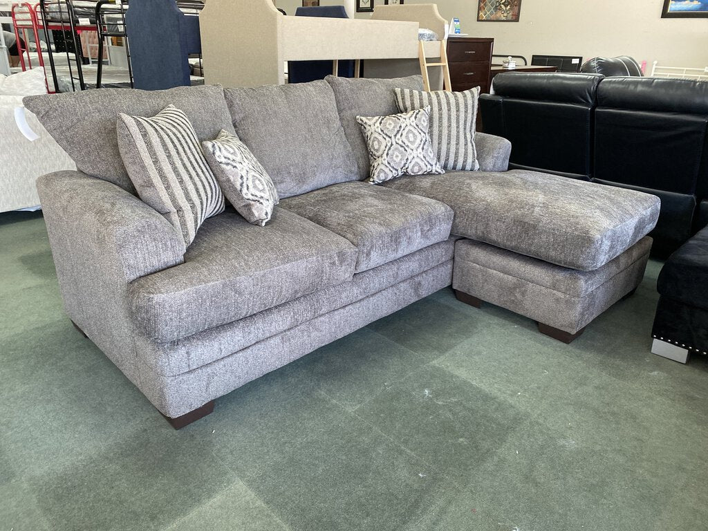 Cornell Pewter NEW Reversible Sectional 91x41x33