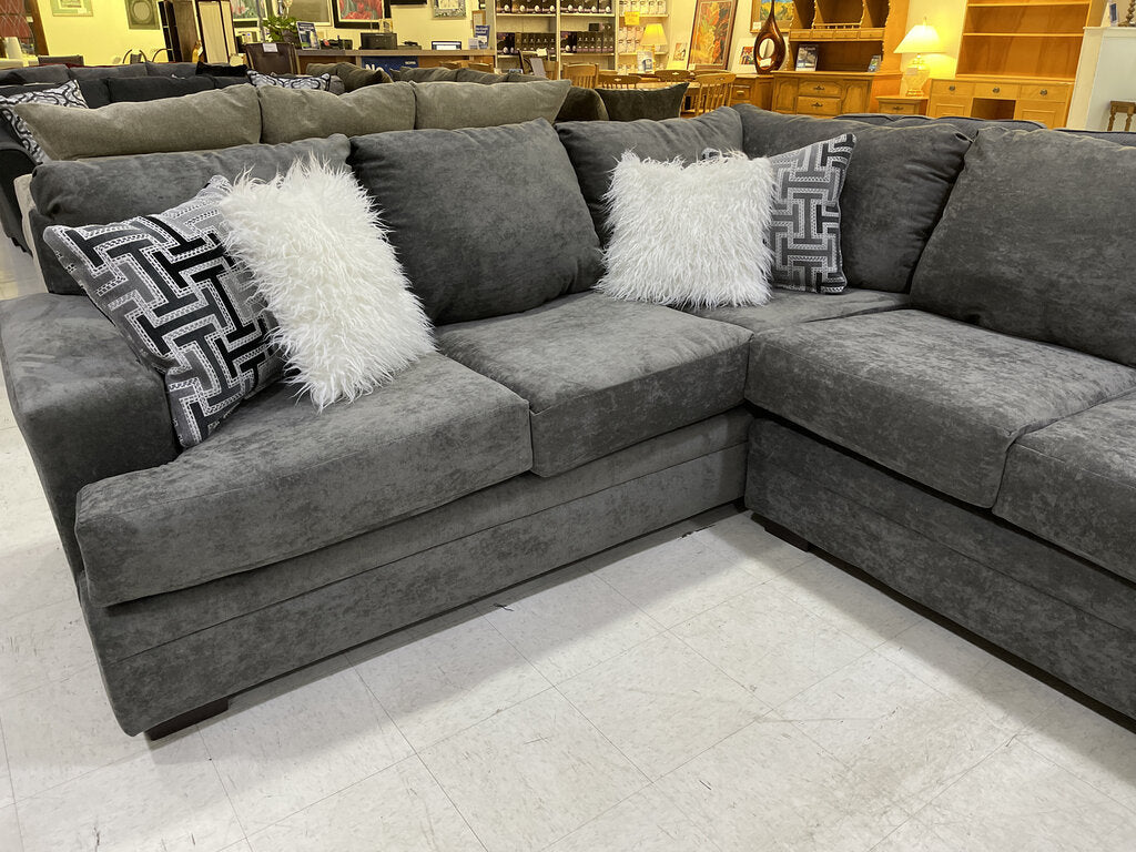 Cloud Charcoal NEW 2pc Sectional 123x97x65x37 (2760-07)