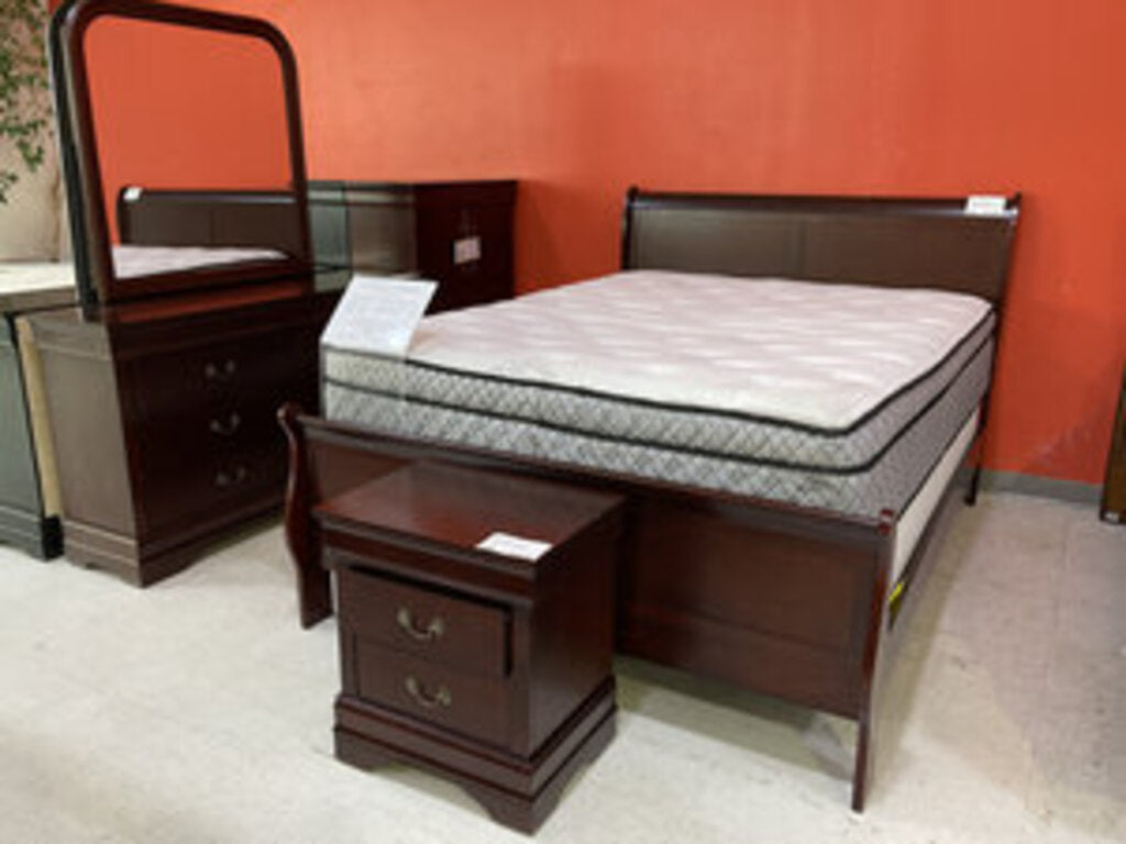 LP Cherry NEW Full Size Sleigh Bed Frame 85x56x47 (119421-13)