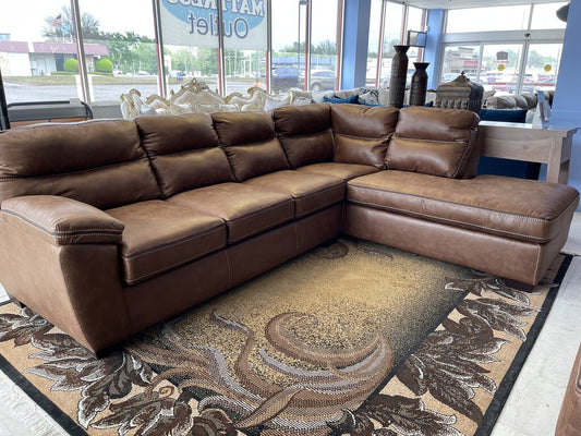 Wesley Saddle New 2pc Sectional RSFC 119x93x39 (6010/20)