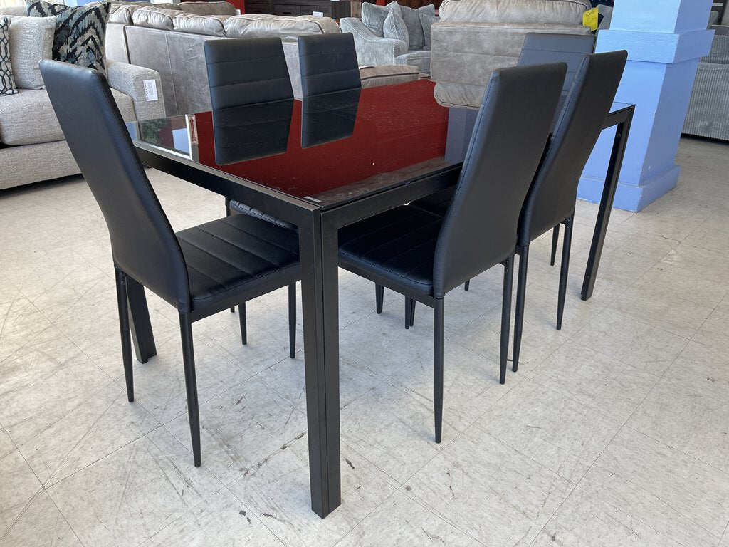 Noir NEW 7pc Dining 36x60x30 (321211)