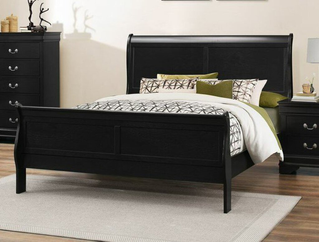 LP Black NEW Full Size Bed Frame 85x56x47 (119221-13)