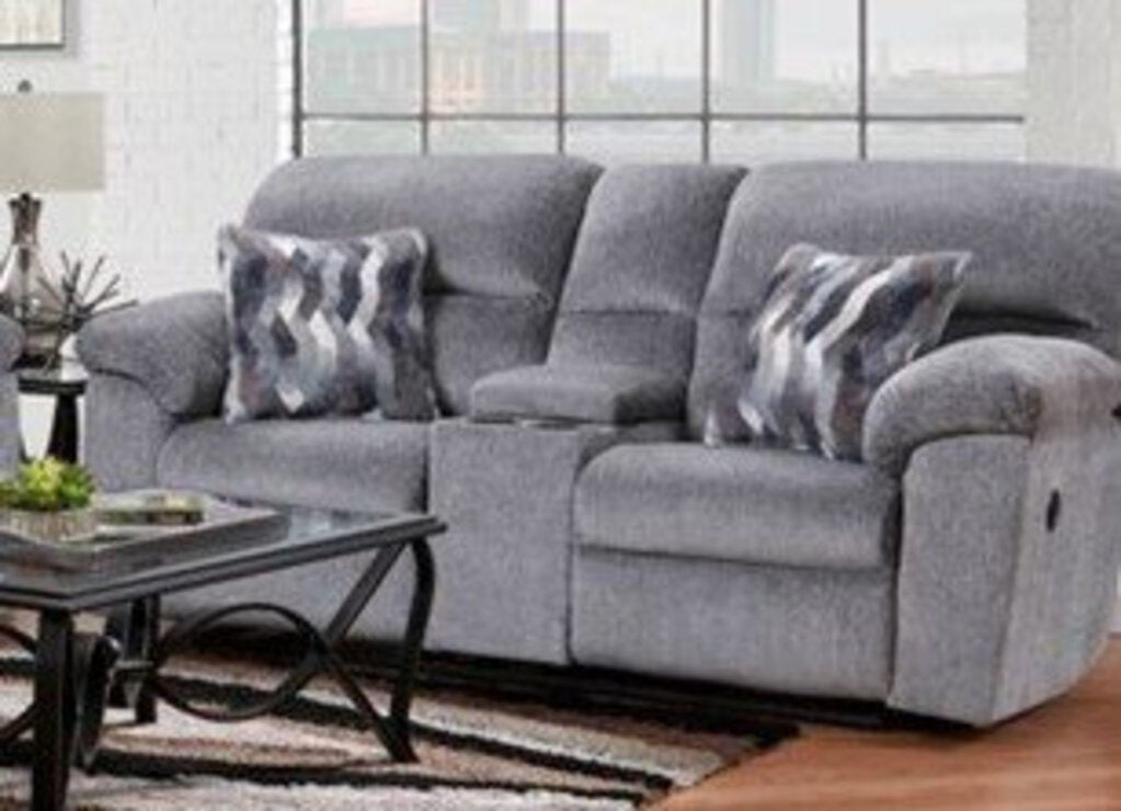 Kynance Gray NEW Reclining Loveseat w/Console 78x41x40 (1420-KYNG)