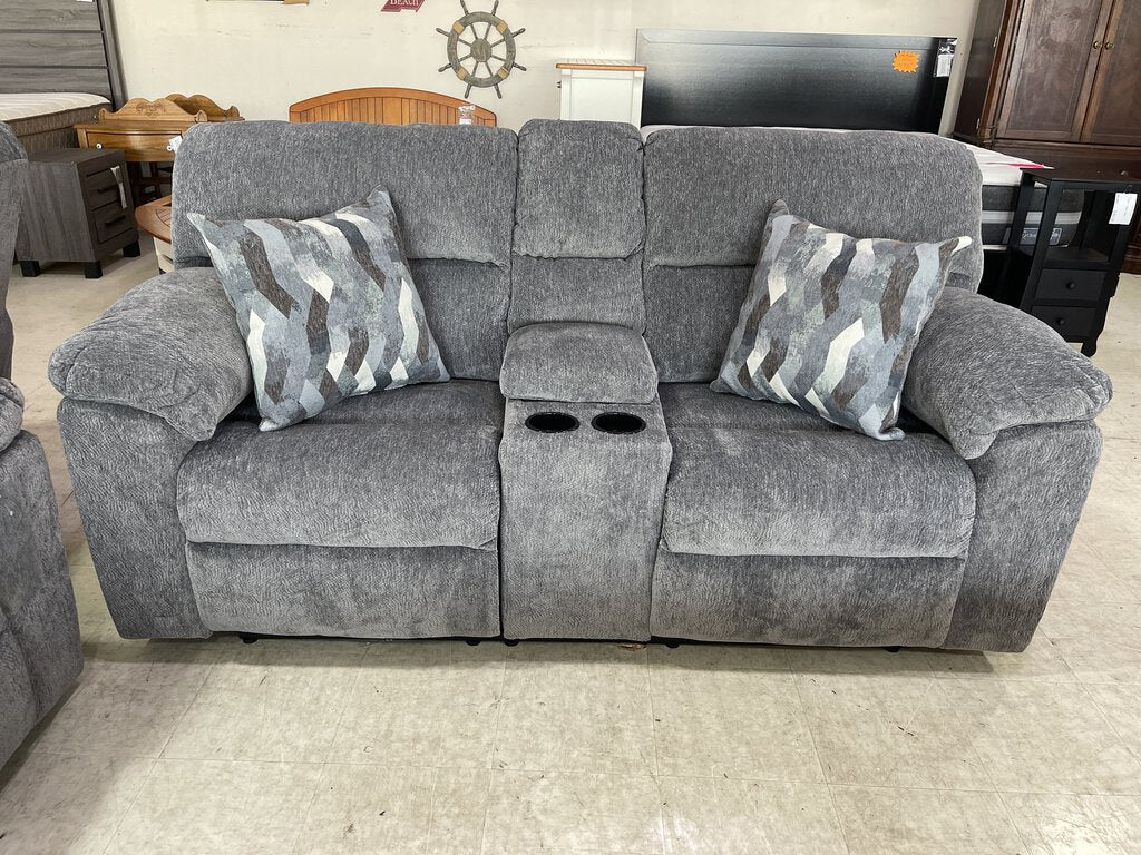 Kynance Gray NEW Reclining Loveseat w/Console 78x41x40 (1420-KYNG)