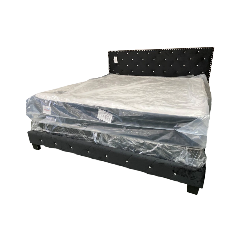 Starlett Black NEW King Bed Frame 80x83x48 (104249)