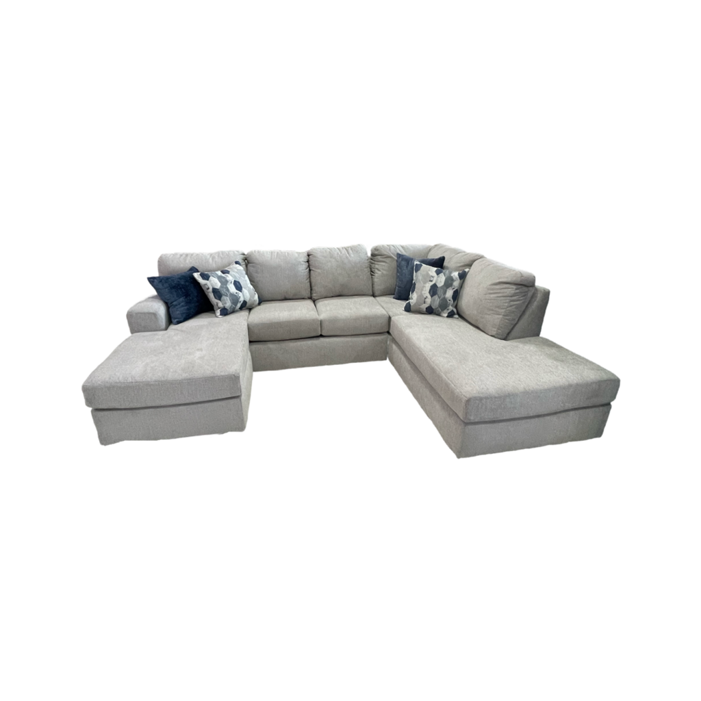 Herringbone Oatmeal NEW 2pc Sectional w/Chaise 114x85x36 (4151/4152-HERO)