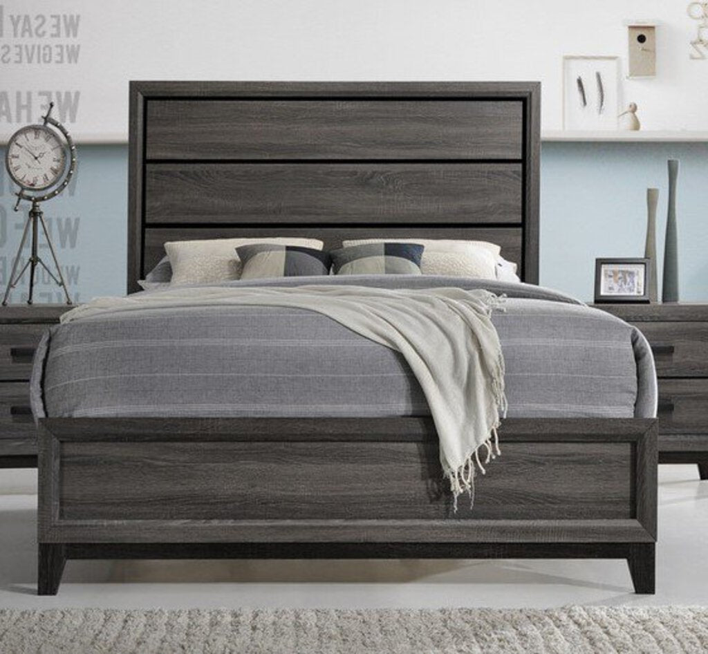 Tyler Gray NEW King Bed Frame 80x2x57 (107041)