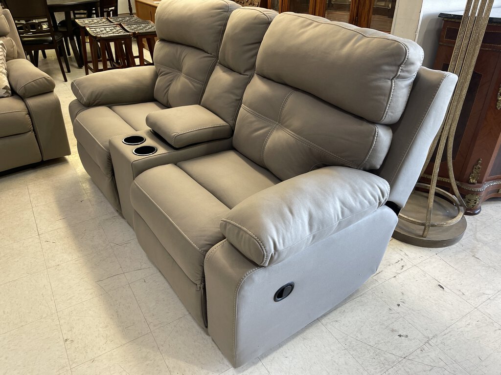 Porschia Taupe NEW Reclining Loveseat 78x39x42