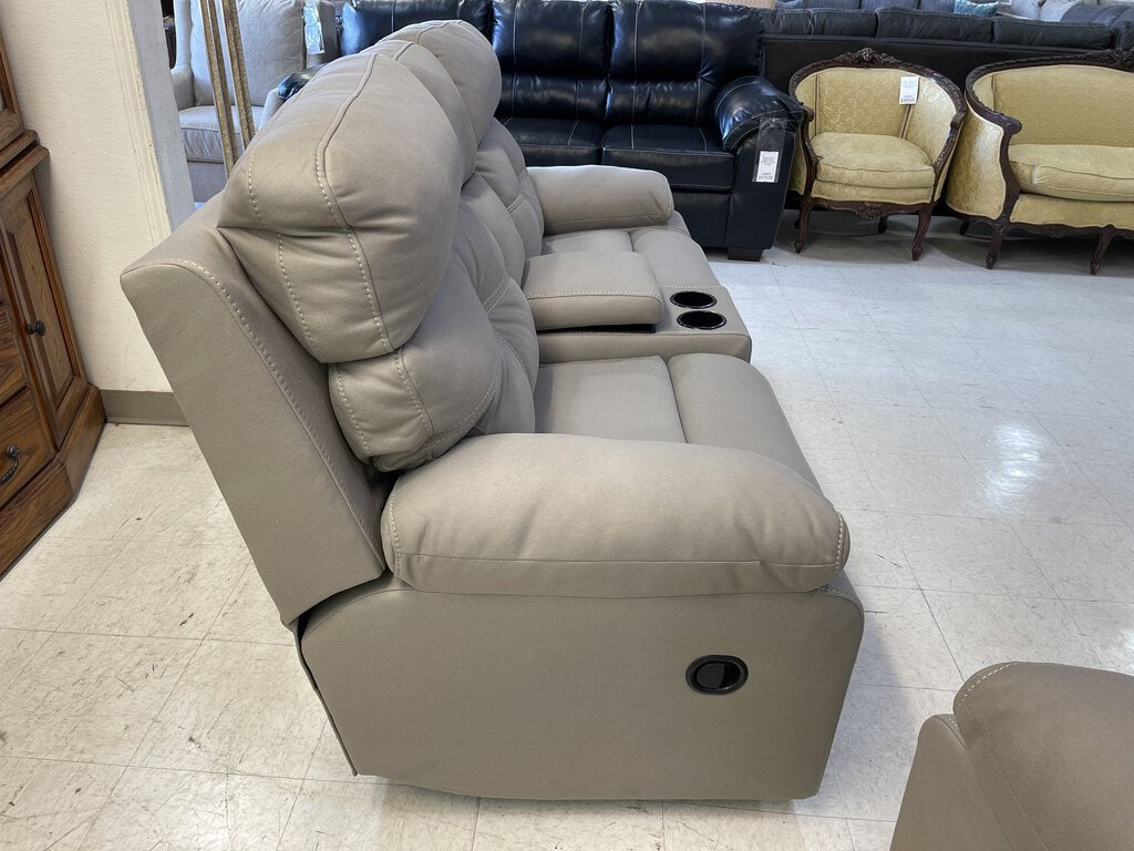 Porschia Taupe NEW Reclining Loveseat 78x39x42