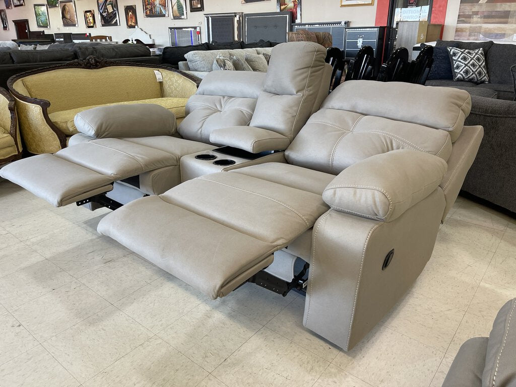 Porschia Taupe NEW Reclining Loveseat 78x39x42