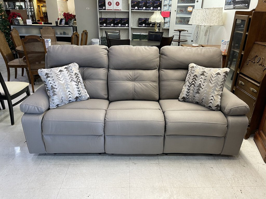 Porschia Taupe NEW Reclining Sofa 90x39x42