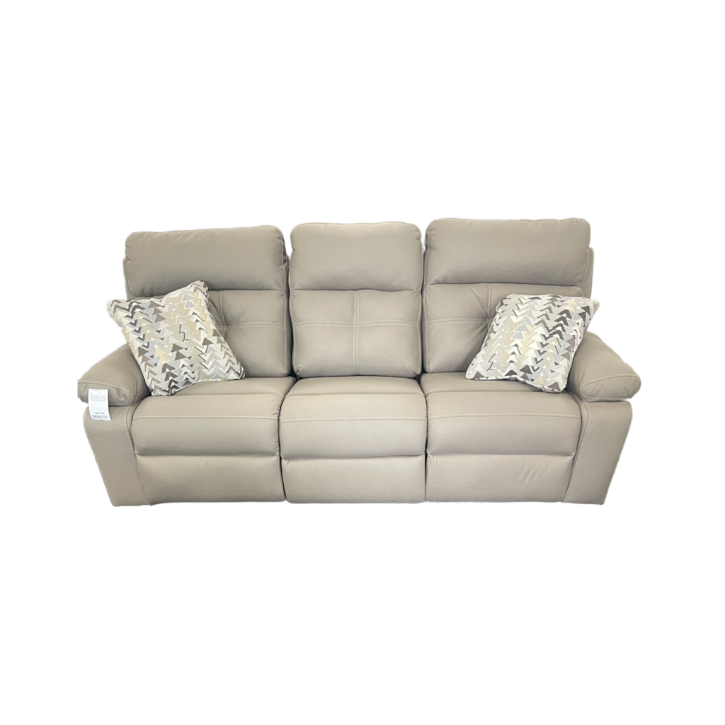 Porschia Taupe NEW Reclining Sofa 90x39x42