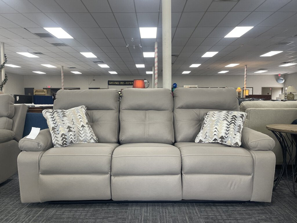 Porschia Taupe NEW Reclining Sofa 90x39x42