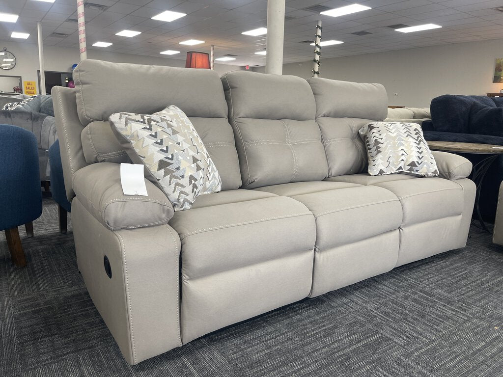 Porschia Taupe NEW Reclining Sofa 90x39x42