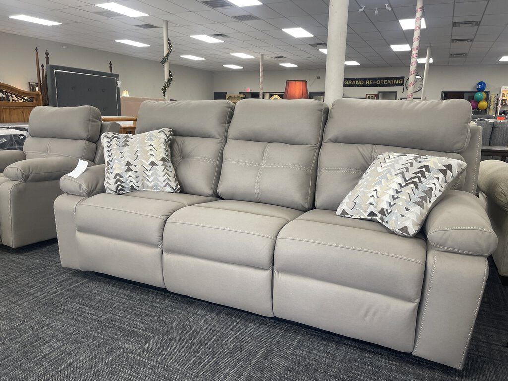 Porschia Taupe NEW Reclining Sofa 90x39x42