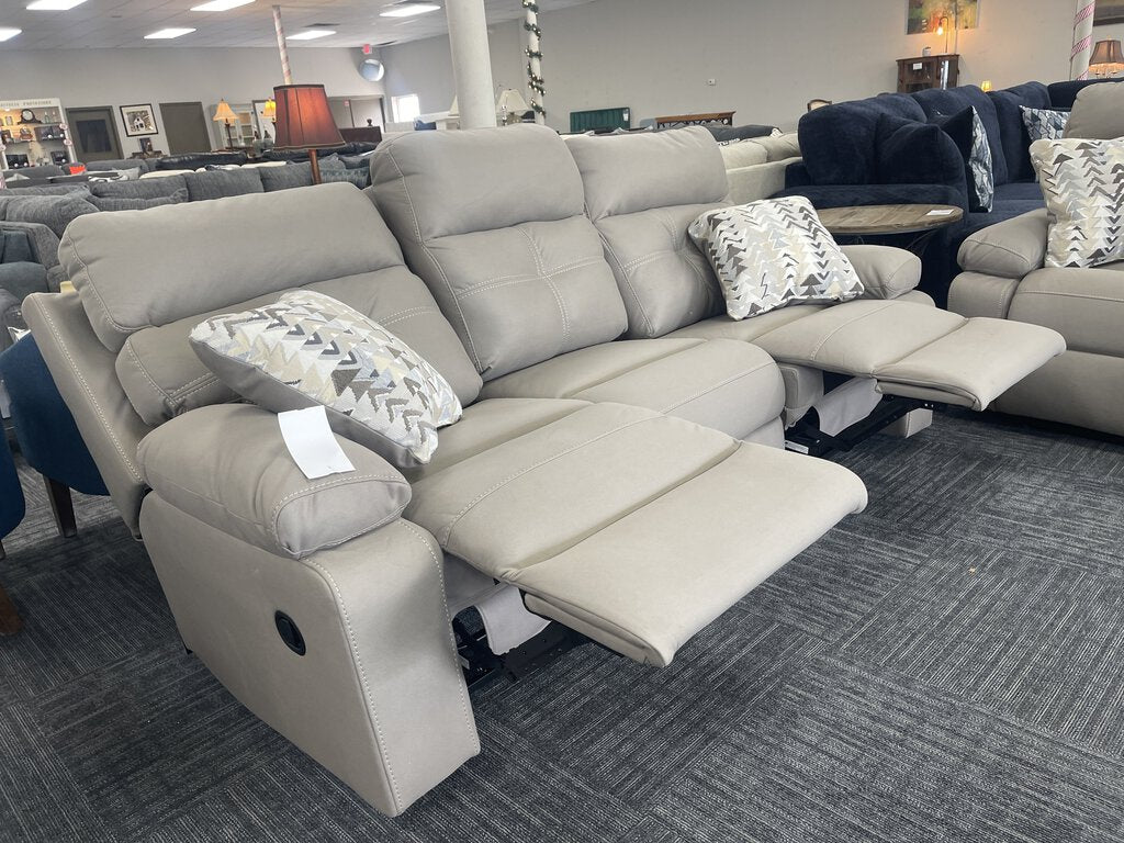 Porschia Taupe NEW Reclining Sofa 90x39x42