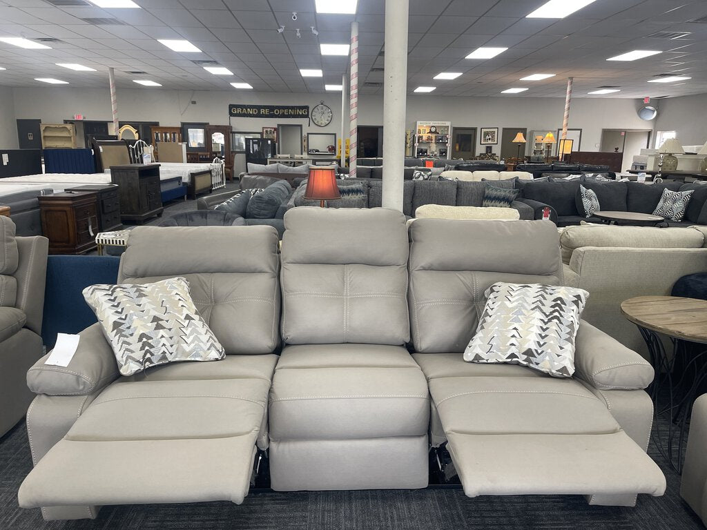 Porschia Taupe NEW Reclining Sofa 90x39x42