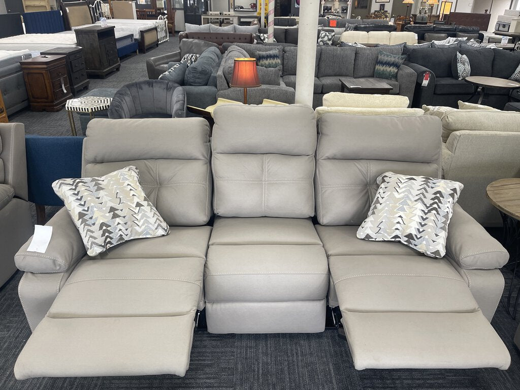 Porschia Taupe NEW Reclining Sofa 90x39x42