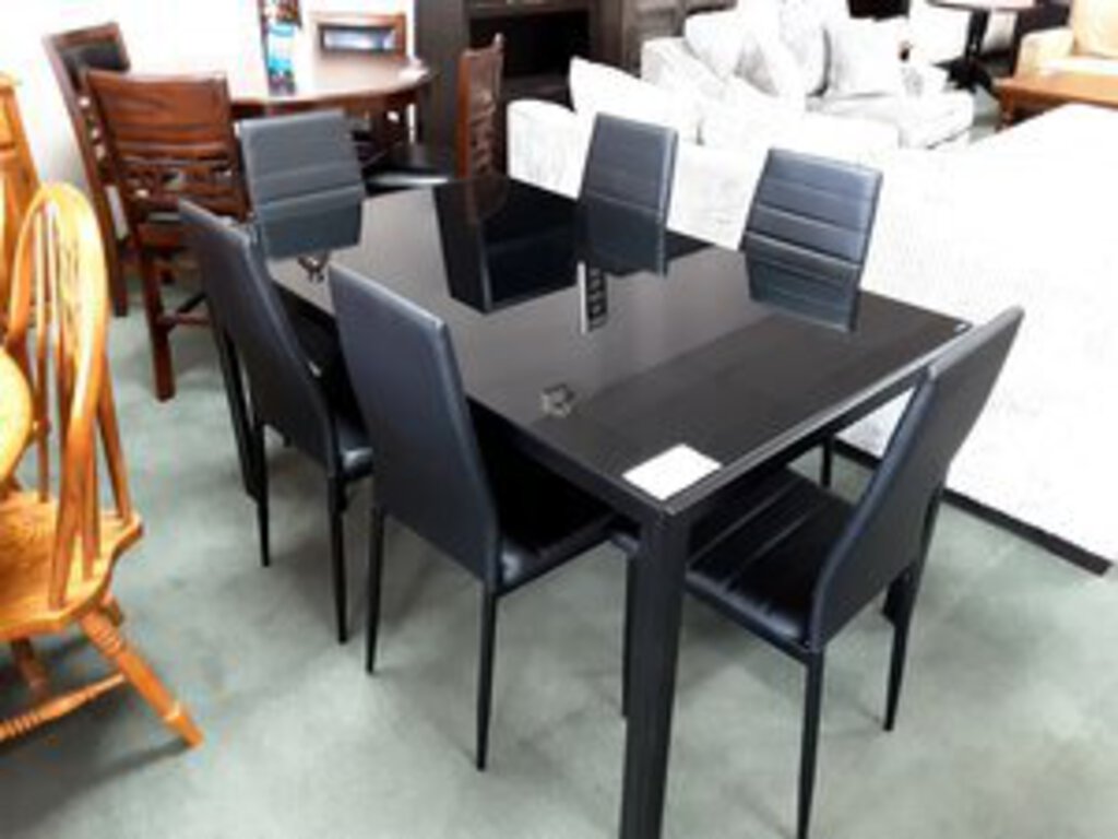 Noir NEW 7pc Dining 36x60x30 (321211)