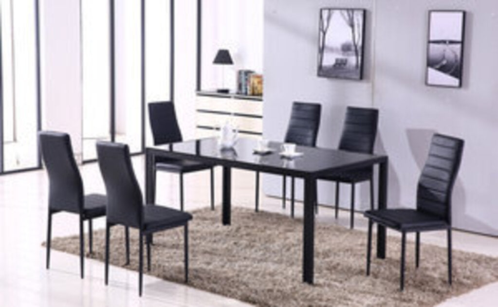 Noir NEW 7pc Dining 36x60x30 (321211)