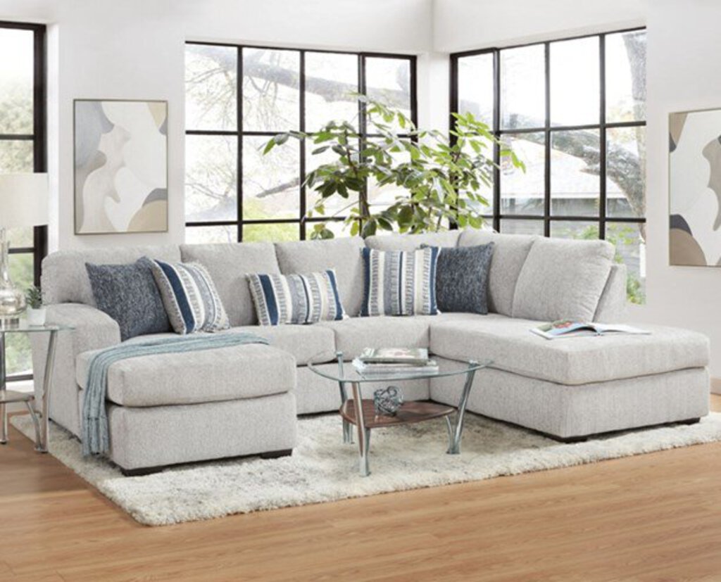 Bita Platinum NEW 2pc Sectional w/Chaise 114x84x37 (4551/4552-BITP)