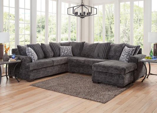 Galactic Charcoal NEW 3pc Sectional 127x97x33 (2775-07)