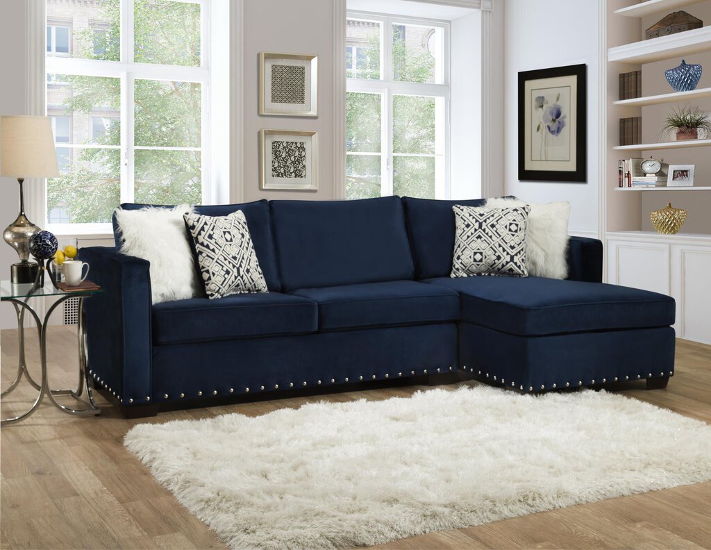 Melon Navy NEW 2pc Sectional 109x58x37 (5456-06)