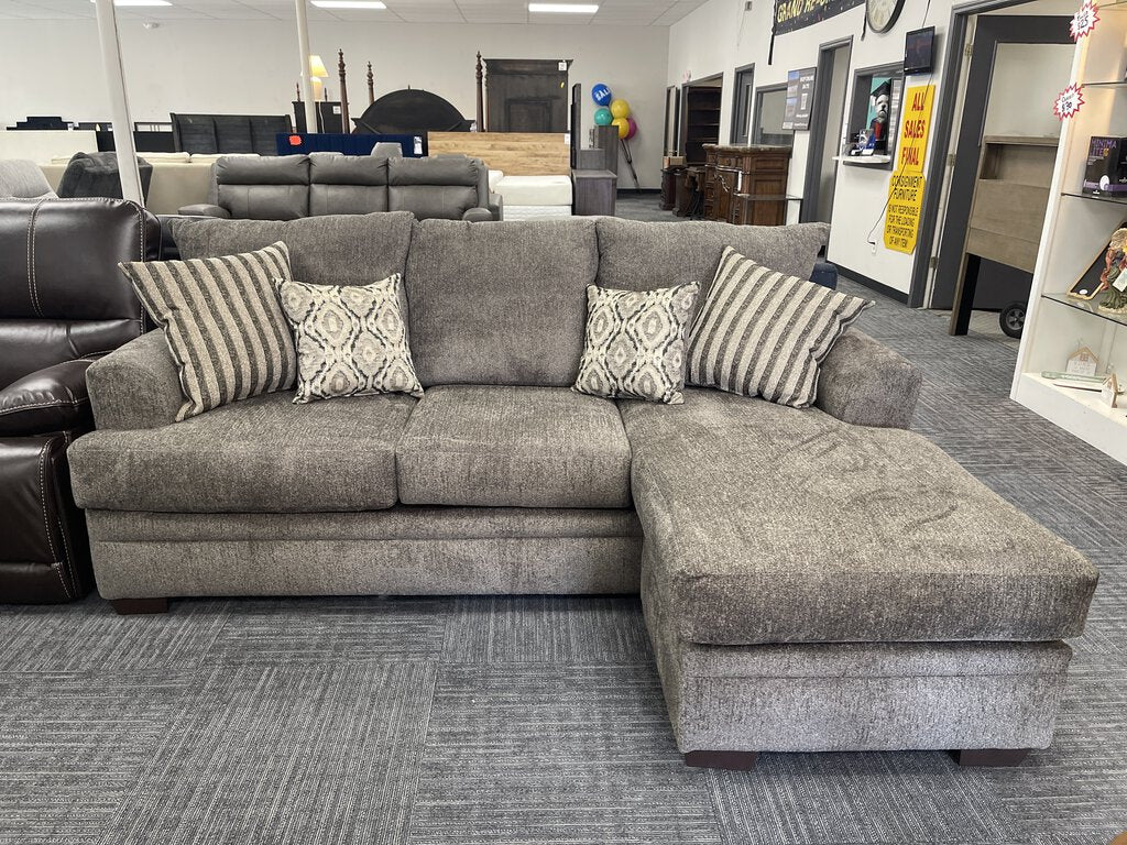 Cornell Pewter NEW Reversible Sectional 91x41x33