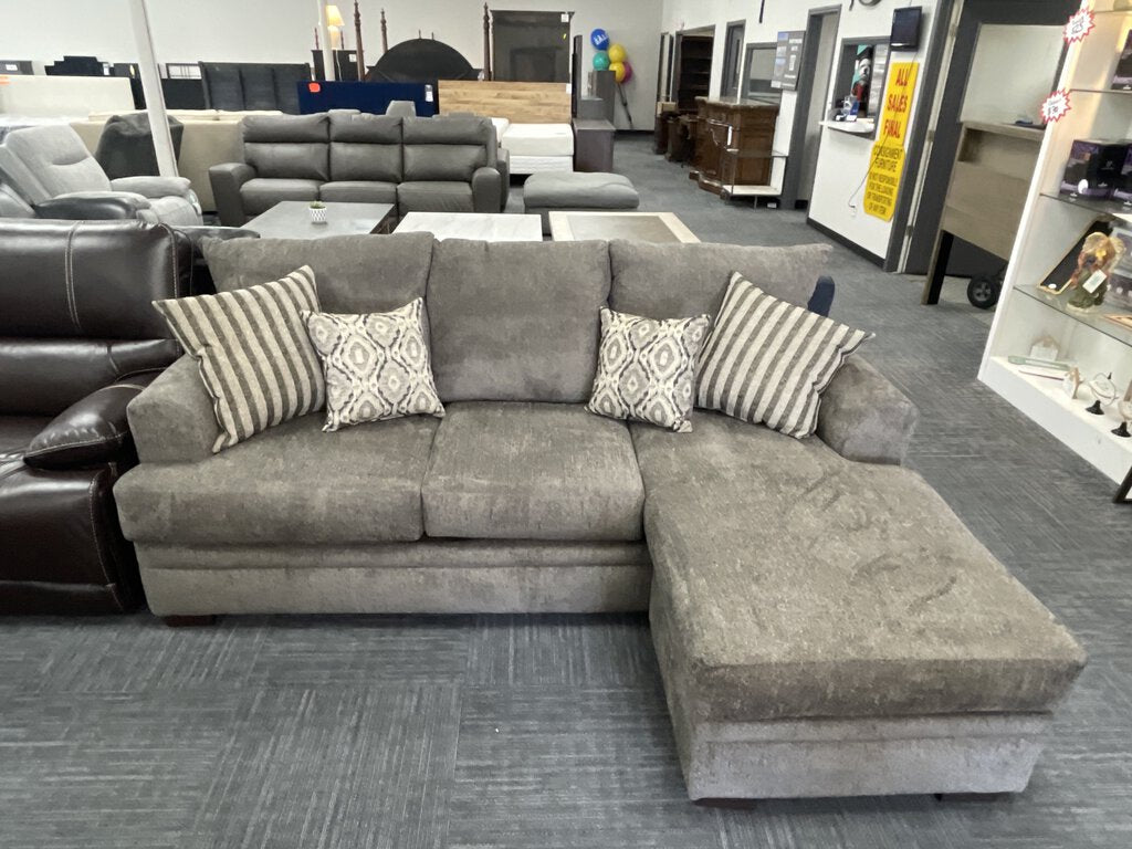 Cornell Pewter NEW Reversible Sectional 91x41x33