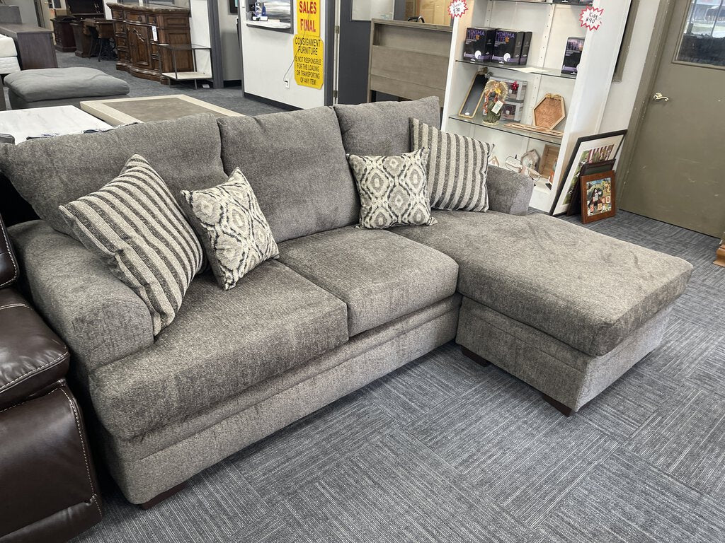 Cornell Pewter NEW Reversible Sectional 91x41x33