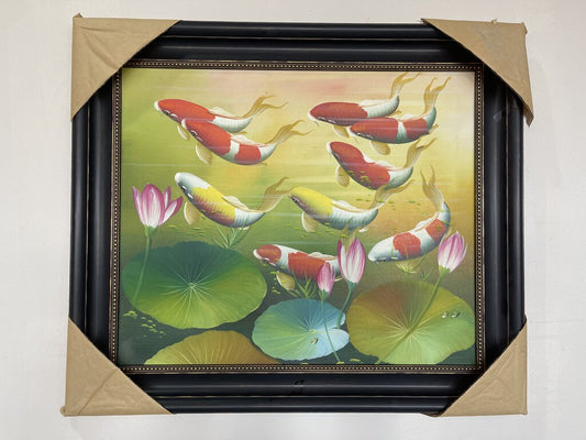 79823 (8455-12) Koi Framed Painting 29x25