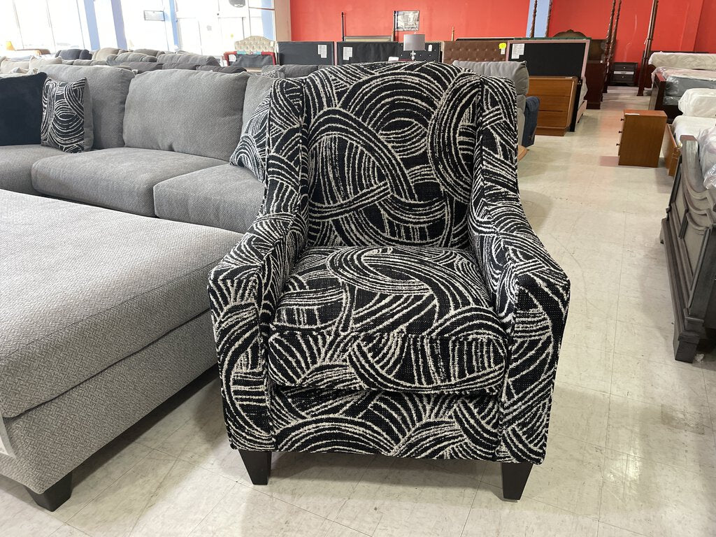 Domino Smoke Artell Black NEW Accent Chair 32x33x43 (2010-1564)