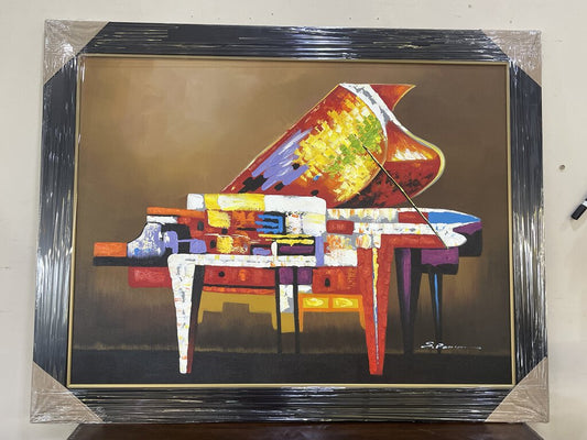 79816 (8455-5) Color Block Piano Framed Painting 44x56