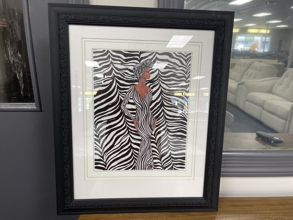 76282 (8064-7) Dexter Griffin Zebra Inspired Framed Wall Decor 20x24