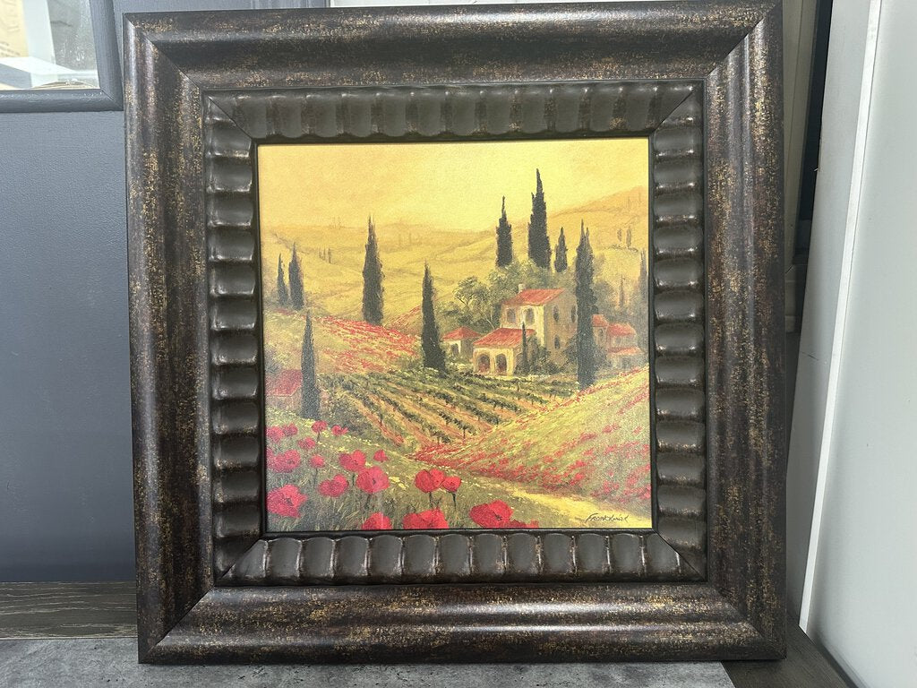 76467 (8076-10) POPPIES OF TUSCANO Framed Painting Print 19x19