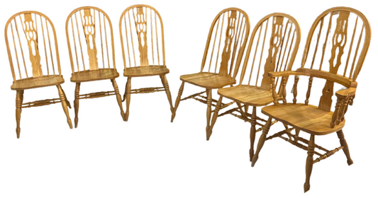 81193 (8476-12) HW Hull & Sons Set of 6 Dining Chairs 19x17x44