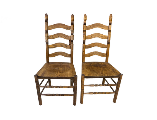81191 (8476-10) Pair of Ladder Back Chairs 20x16x44