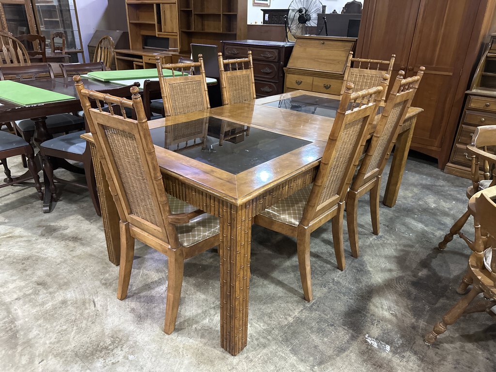 81247 (8481-5) 7pc Bamboo Wicker Back Dining