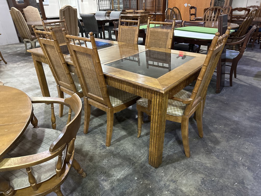 81247 (8481-5) 7pc Bamboo Wicker Back Dining