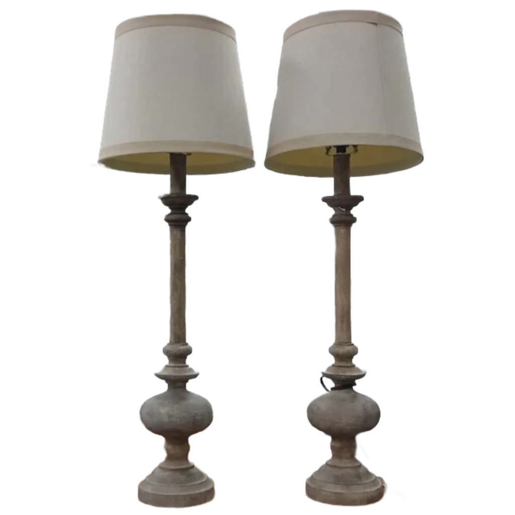 76511 (8078-2) Pair of Gray 36" Table Lamps