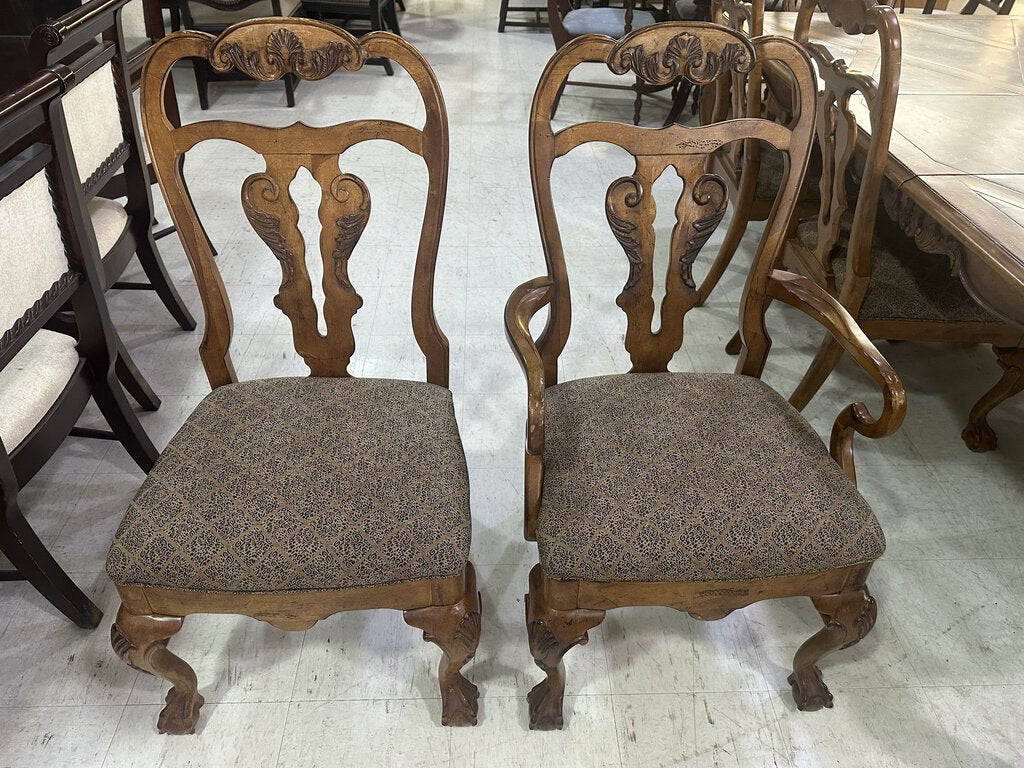 81440 (8493-1) Maitland-Smith Formal Dining Table w/8 Hickory White Chairs 48x78-98x30