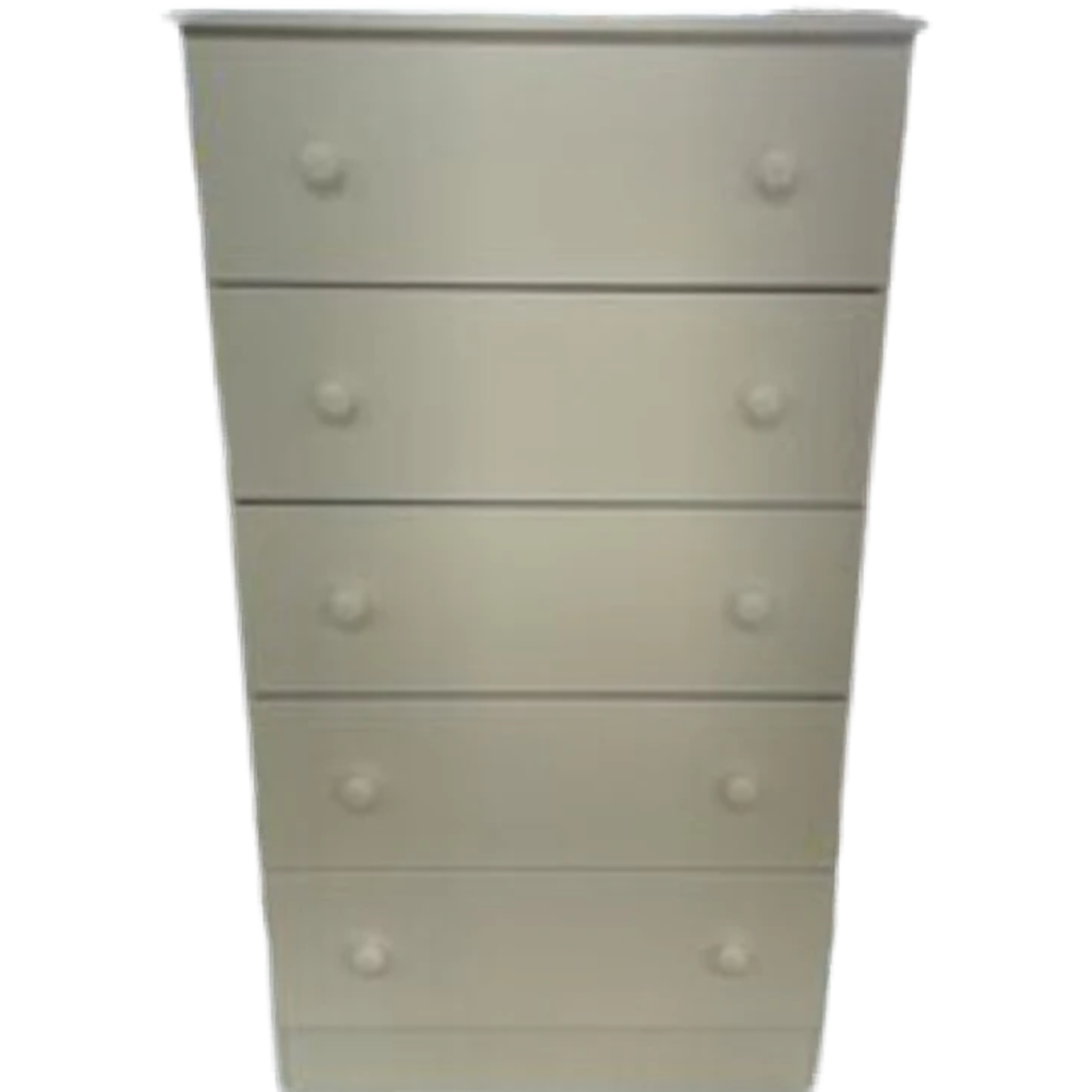 Promo White NEW 5 Drawer Chest 27x15x48 (193-05)