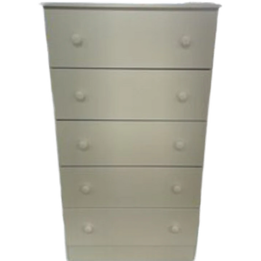 Promo White NEW 5 Drawer Chest 27x15x48 (193-05)