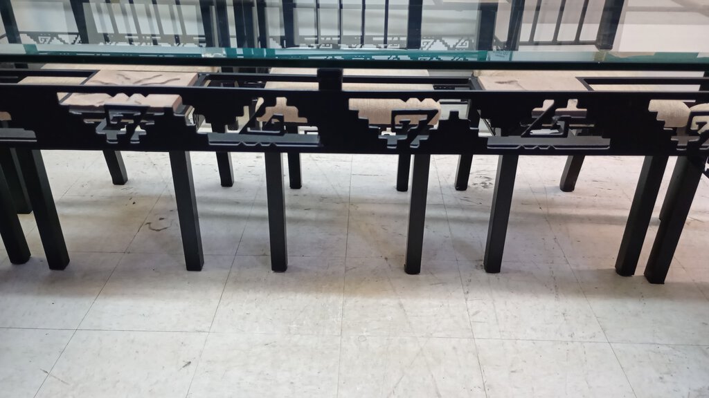 81535 (8499-2) Custom Metal & Glass 9pc Dining 42x84x31